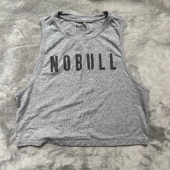 NOBULL NO BULL Women's Cropped Muscle Tank Size S Light Gray - Picture 1 of 3
